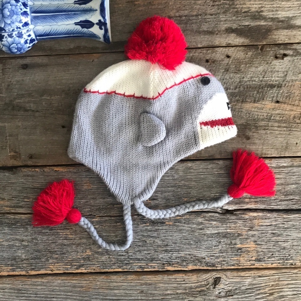 Sock Monkey Ear Flap Beanie With Tassels - Picture 4 of 8